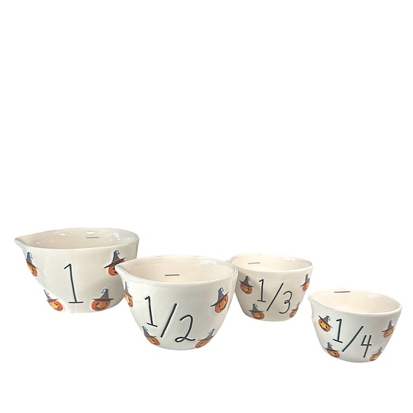 NEW Rae Dunn Halloween JACK-Oโ-LANTERN Measuring Cup Set/4 - Picture 5 of 5